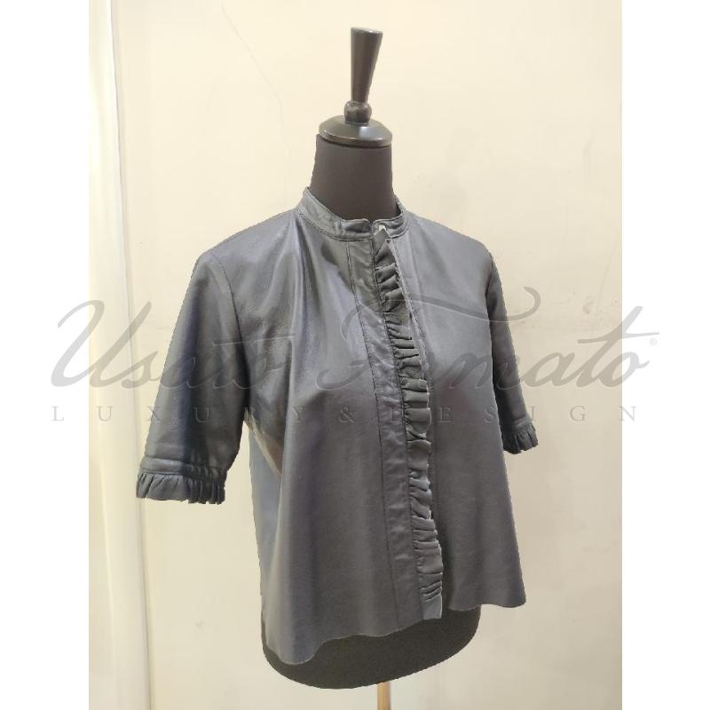 BLAZER DONNA OTTO D AME PELLE BLU TG S  | Mercatino dell'Usato Roma parioli 1