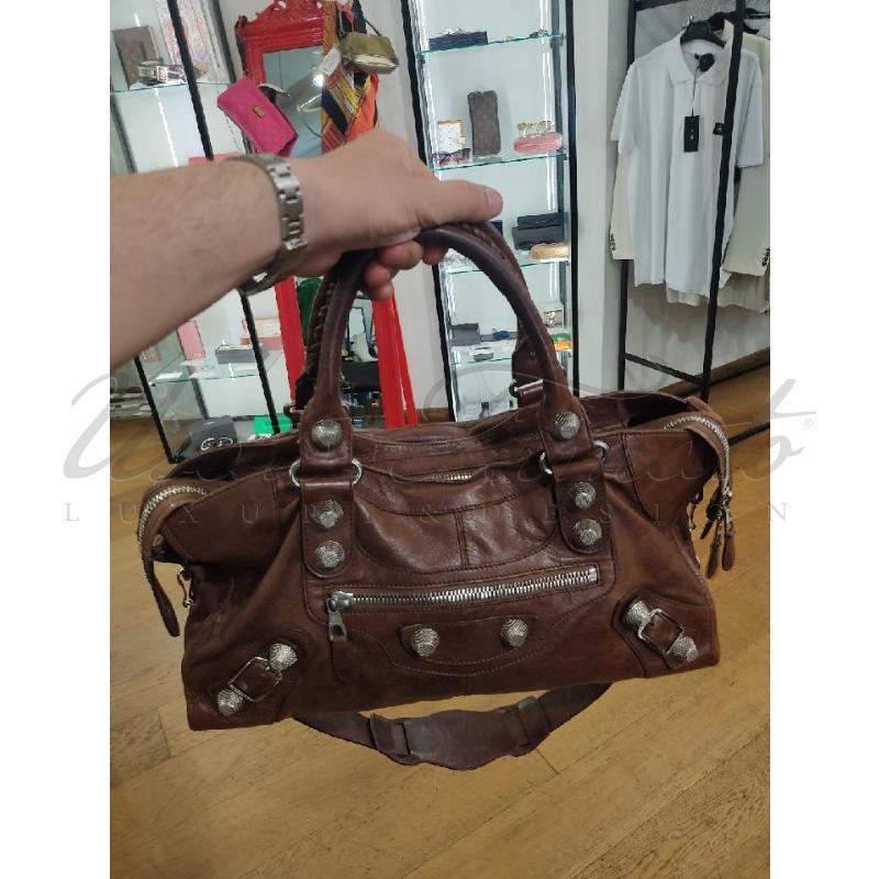 BORSA BALENCIAGA CITY MARRONE PELLE 173032.001013 | Mercatino dell'Usato Roma parioli 4