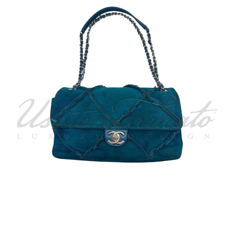 BORSA CHANEL DIAMOND FRINGE VERDE SUEDE 29604887 | Mercatino dell'Usato Roma parioli 1