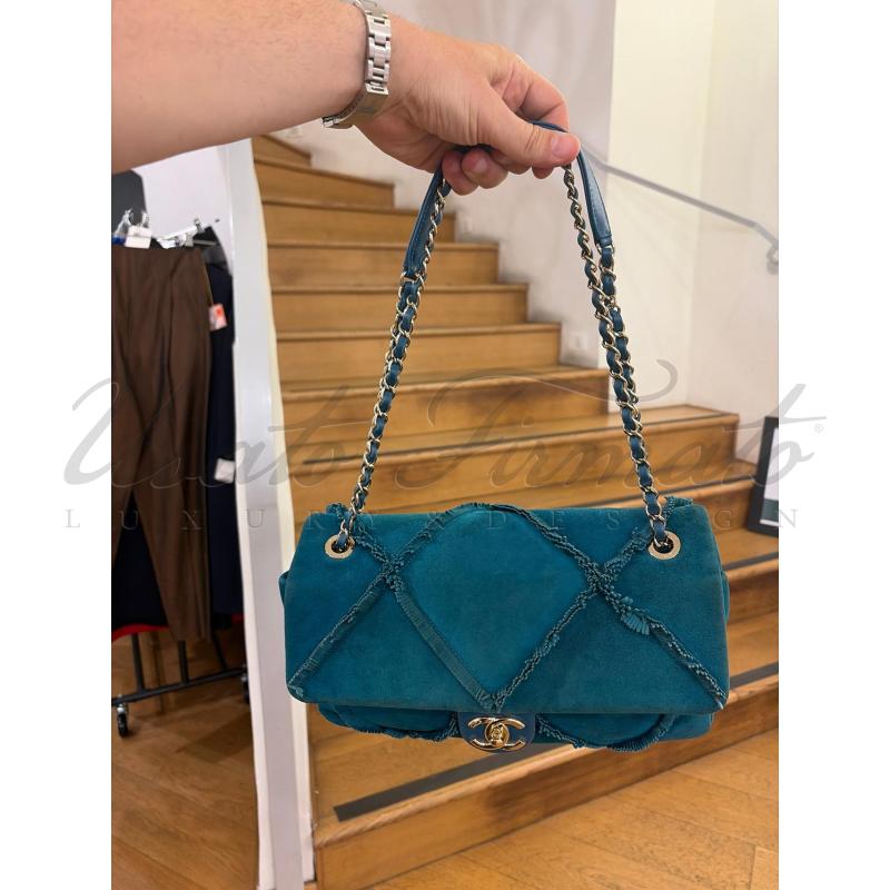 BORSA CHANEL DIAMOND FRINGE VERDE SUEDE 29604887 | Mercatino dell'Usato Roma parioli 5
