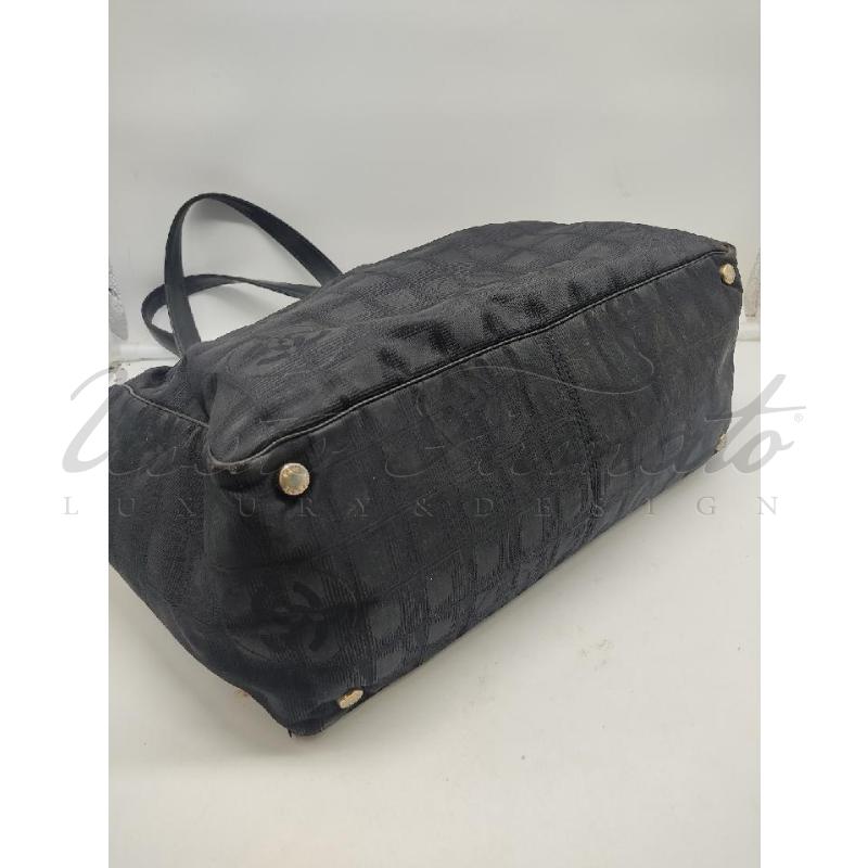 BORSA CHANEL SHOPPER TRAVEL LINE CC LOGO NERA  2003  | Mercatino dell'Usato Roma parioli 2