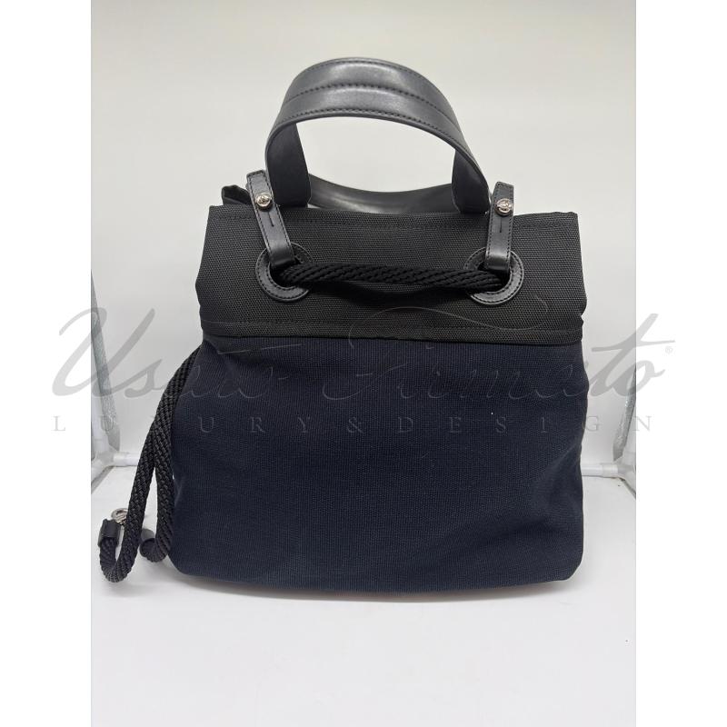 BORSA CHANEL TELA E PELLE NERA BLU COD 13519148 | Mercatino dell'Usato Roma parioli 3