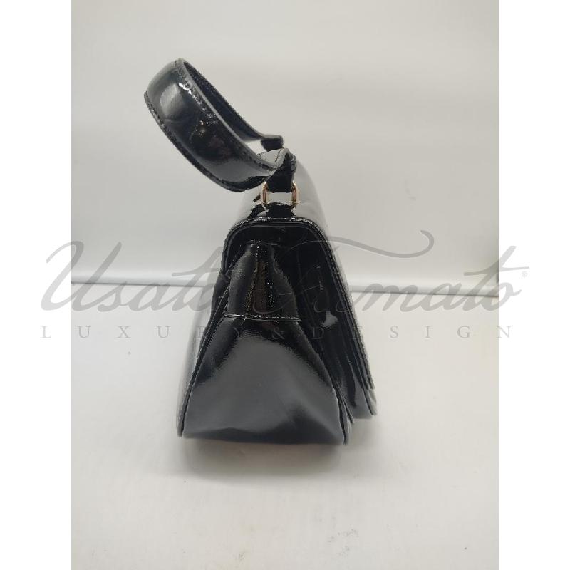 BORSA DONNA ARMANI EXCHANGE NERA VERNICE  | Mercatino dell'Usato Roma parioli 2