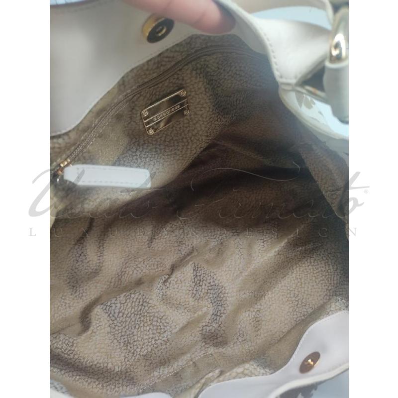 BORSA DONNA BORBONESE BURRO E MARRONE CHIARO | Mercatino dell'Usato Roma parioli 3
