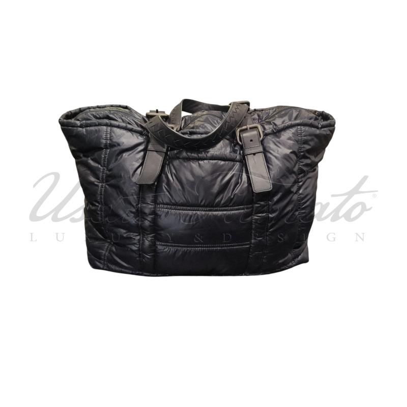 BORSA DONNA BOTTEGA VENETA TOTE BAG TESSUTO E PELLE BLU COD B0028 | Mercatino dell'Usato Roma parioli 1