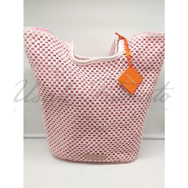 BORSA DONNA CAMPO MARZIO ROSA TRAFORATA  | Mercatino dell'Usato Roma parioli 1