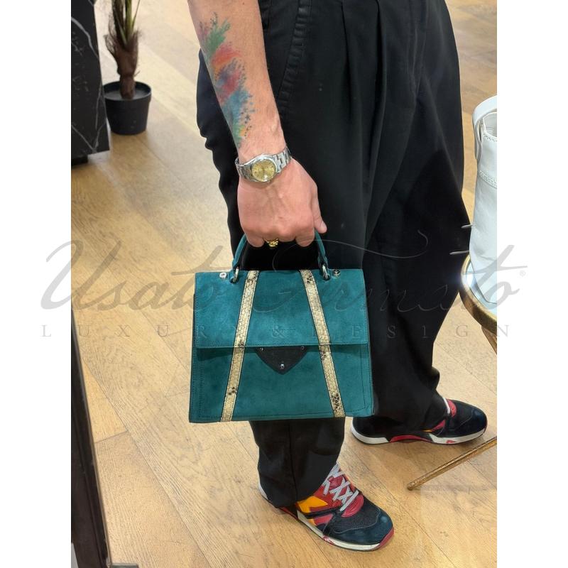 BORSA DONNA COCCINELLE VERDE LIMITED ESOTICA CAMOSCIO  | Mercatino dell'Usato Roma parioli 5