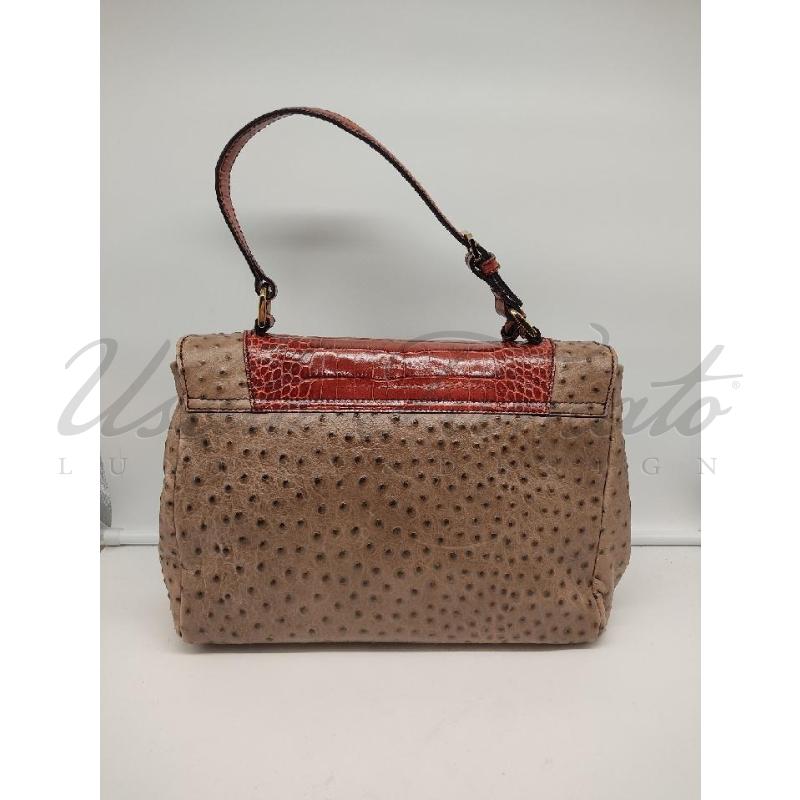 BORSA DONNA ESCADA PELLE ESOTICA MARRONE ROSSO A MANO  | Mercatino dell'Usato Roma parioli 2