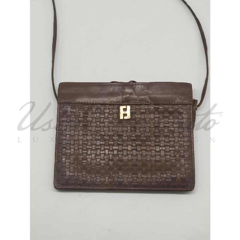 BORSA DONNA FENDI VINTAGE INTRECCIATA PELLE BEIGE | Mercatino dell'Usato Roma parioli 1