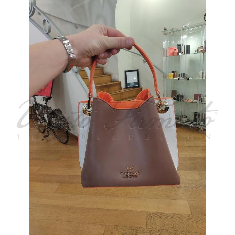BORSA DONNA GAI MATTIOLO BEIGE BIANCA ARANCIO  | Mercatino dell'Usato Roma parioli 5