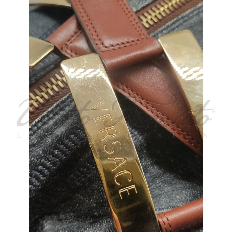 BORSA DONNA GIANNI VERSACE PELLE BLU | Mercatino dell'Usato Roma parioli 3