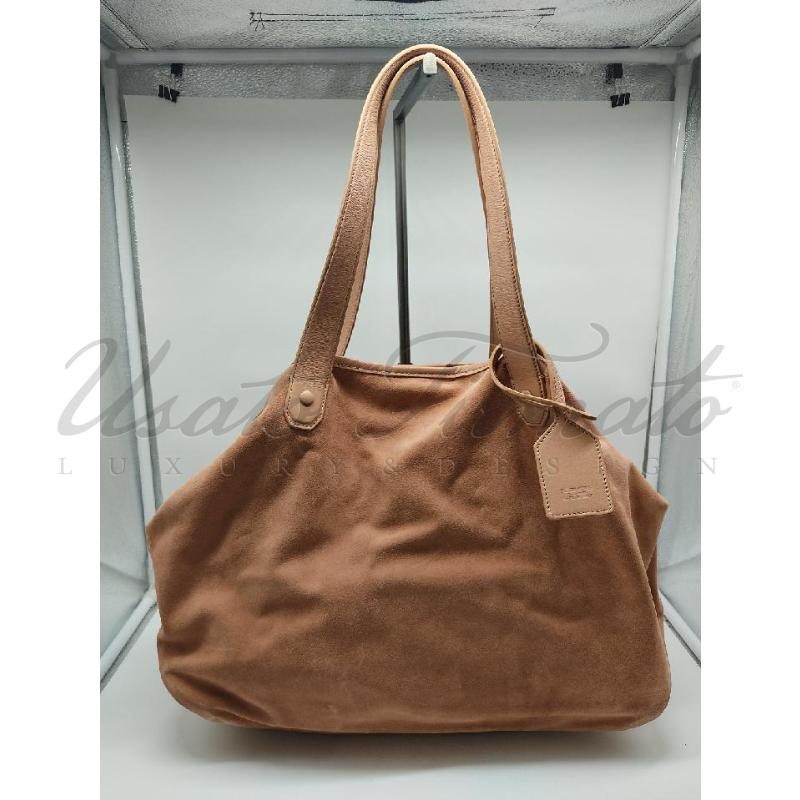 BORSA DONNA GIORGIO ARMANI SUEDE BEIGE  | Mercatino dell'Usato Roma parioli 1