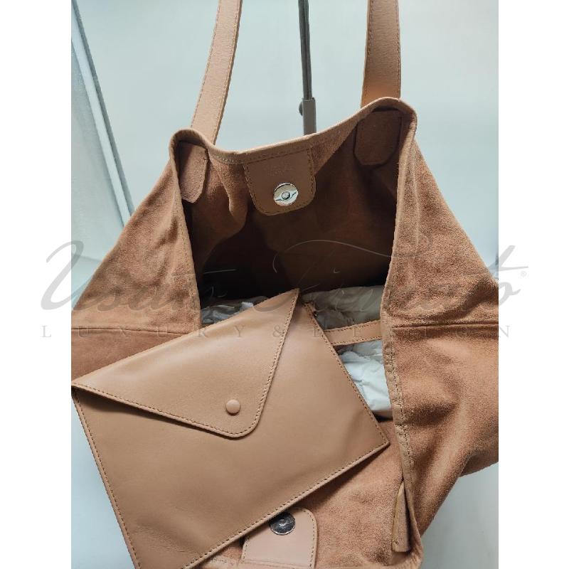 BORSA DONNA GIORGIO ARMANI SUEDE BEIGE  | Mercatino dell'Usato Roma parioli 3