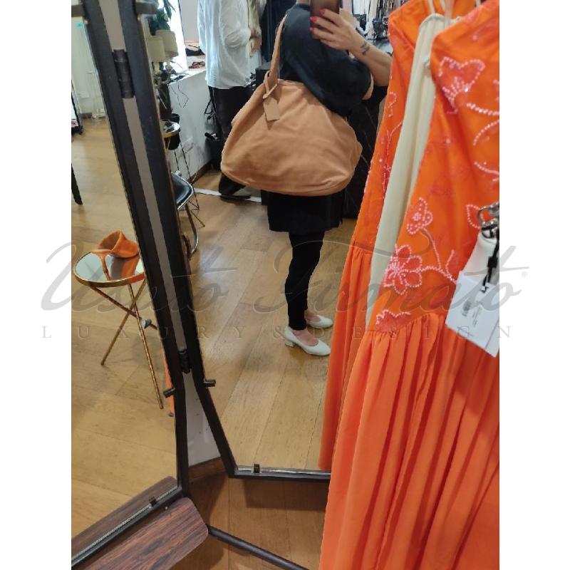 BORSA DONNA GIORGIO ARMANI SUEDE BEIGE  | Mercatino dell'Usato Roma parioli 5