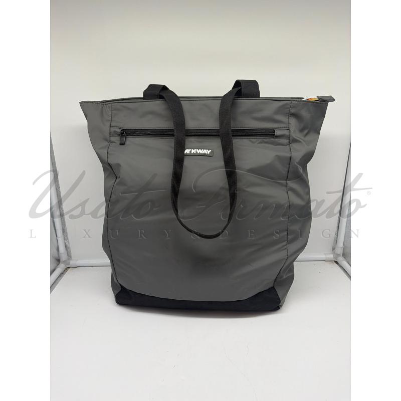 BORSA DONNA KWAY GRIGIA NYLON | Mercatino dell'Usato Roma parioli 1