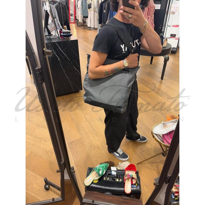 BORSA DONNA KWAY GRIGIA NYLON | Mercatino dell'Usato Roma parioli 4