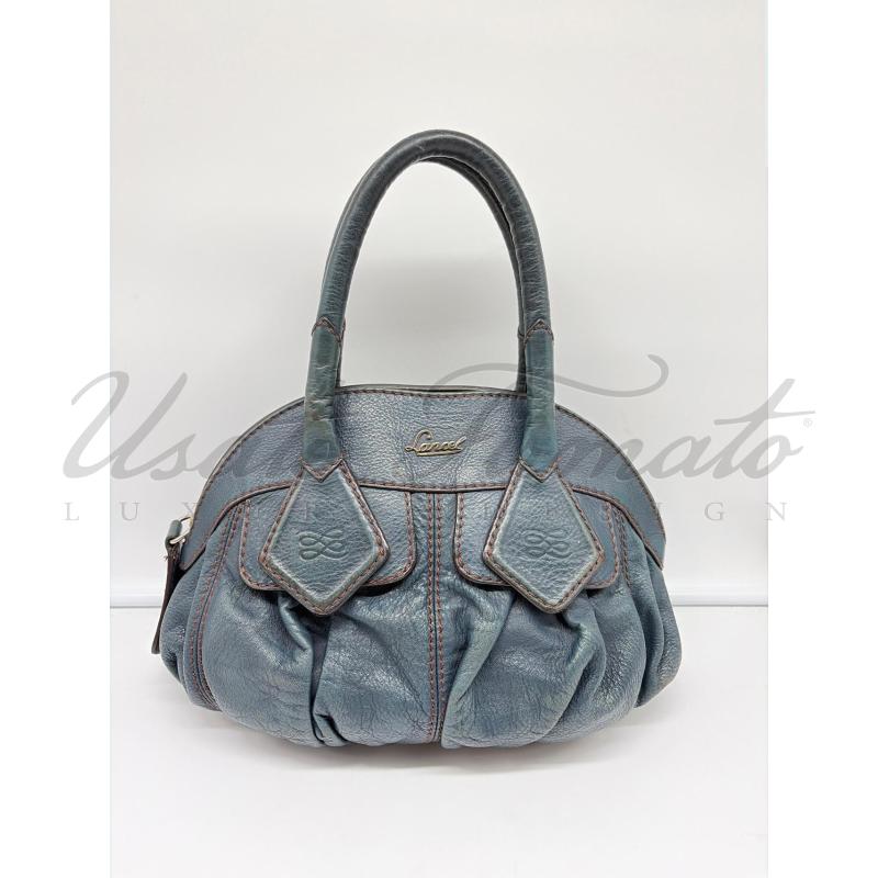 BORSA DONNA LANCEL GOUSSET VERDE PETROLIO PELLE | Mercatino dell'Usato Roma parioli 1