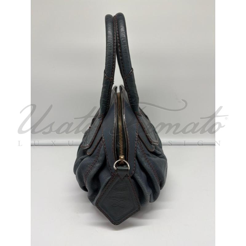 BORSA DONNA LANCEL GOUSSET VERDE PETROLIO PELLE | Mercatino dell'Usato Roma parioli 2