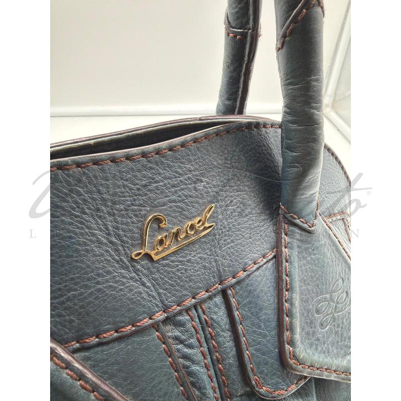 BORSA DONNA LANCEL GOUSSET VERDE PETROLIO PELLE | Mercatino dell'Usato Roma parioli 4