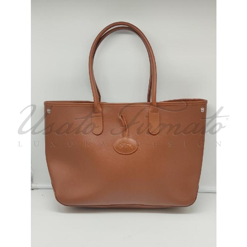 BORSA DONNA LONGCHAMP PELLE MARRONE  | Mercatino dell'Usato Roma parioli 1