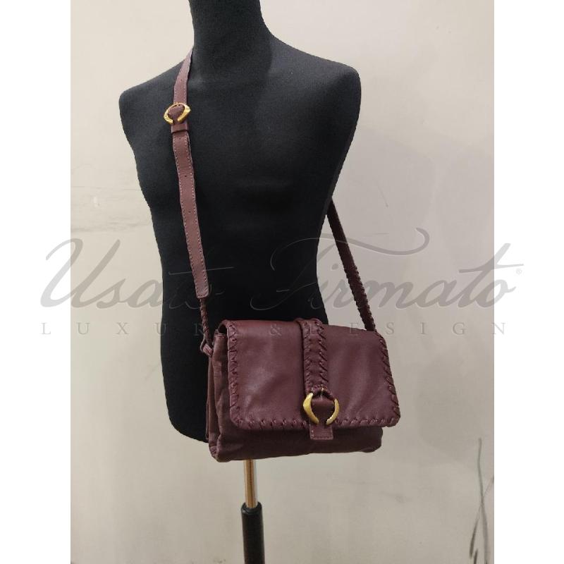 BORSA DONNA MALIPARMI BORDEAUX PELLE | Mercatino dell'Usato Roma parioli 4
