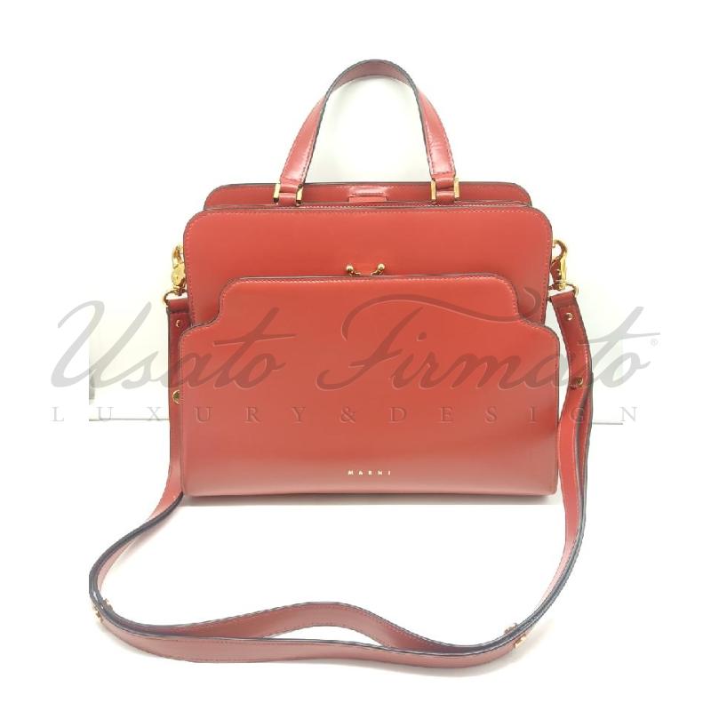 BORSA DONNA MARNI PELLE MATTONE  | Mercatino dell'Usato Roma parioli 1
