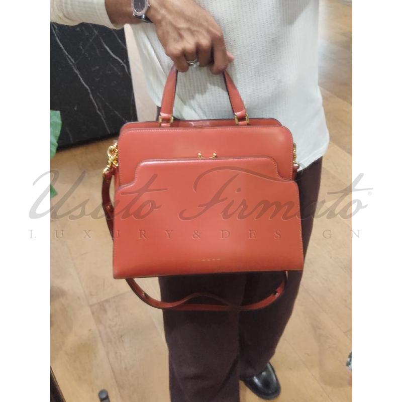 BORSA DONNA MARNI PELLE MATTONE  | Mercatino dell'Usato Roma parioli 4