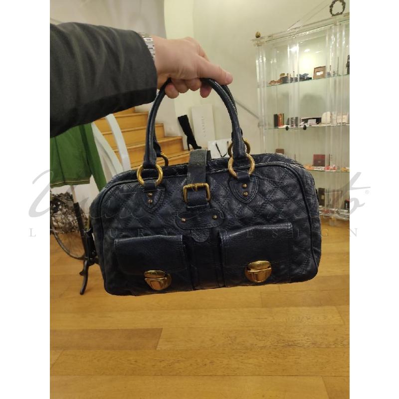 BORSA DONNA MAR JACOBS BLU PELLE  | Mercatino dell'Usato Roma parioli 4
