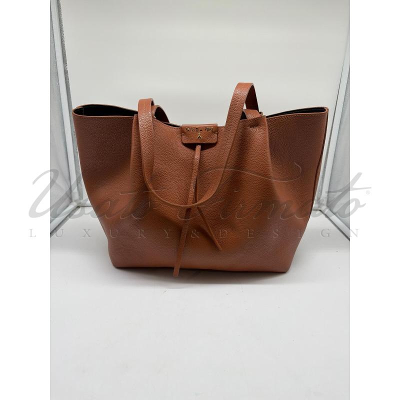 BORSA DONNA PATRIZIA PEPE PELLE MARRONE  | Mercatino dell'Usato Roma parioli 1