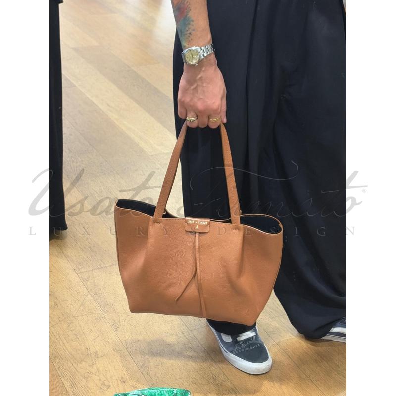 BORSA DONNA PATRIZIA PEPE PELLE MARRONE  | Mercatino dell'Usato Roma parioli 4