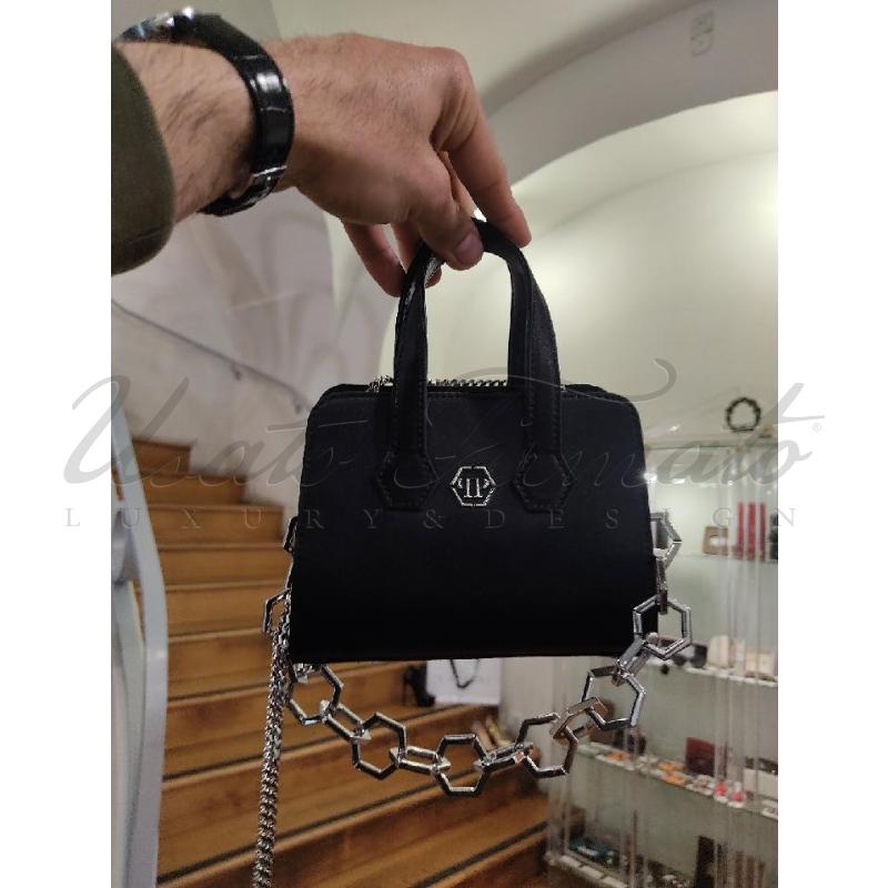 BORSA DONNA PHILIPP PLEIN NERA CATENA | Mercatino dell'Usato Roma parioli 3