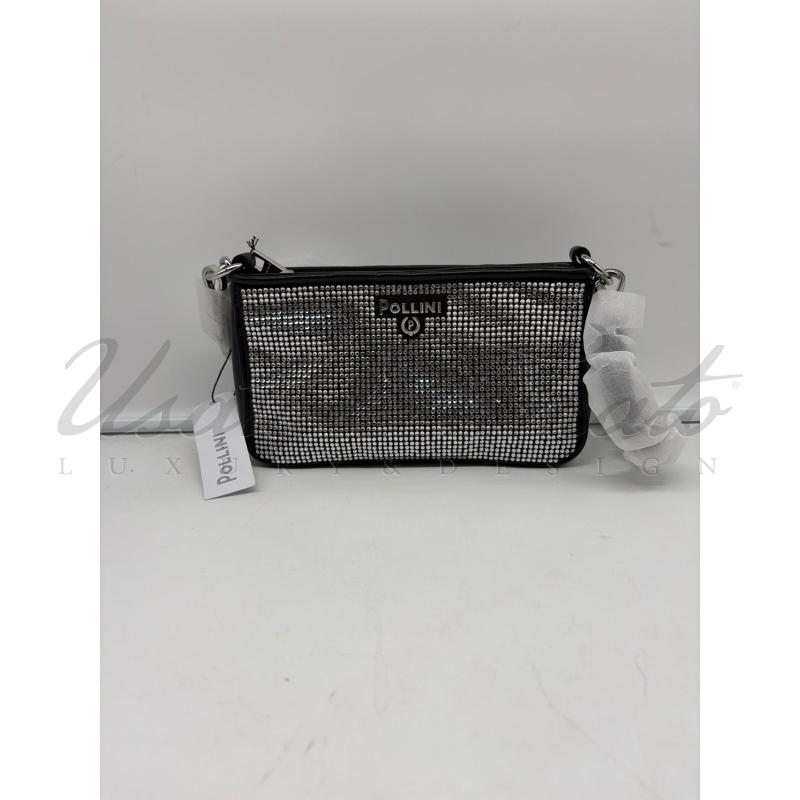 BORSA DONNA POLLINI NERA STRASS | Mercatino dell'Usato Roma parioli 1