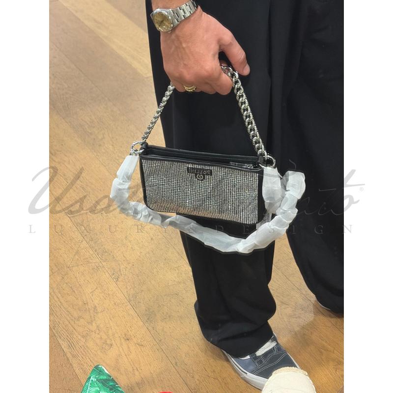BORSA DONNA POLLINI NERA STRASS | Mercatino dell'Usato Roma parioli 4