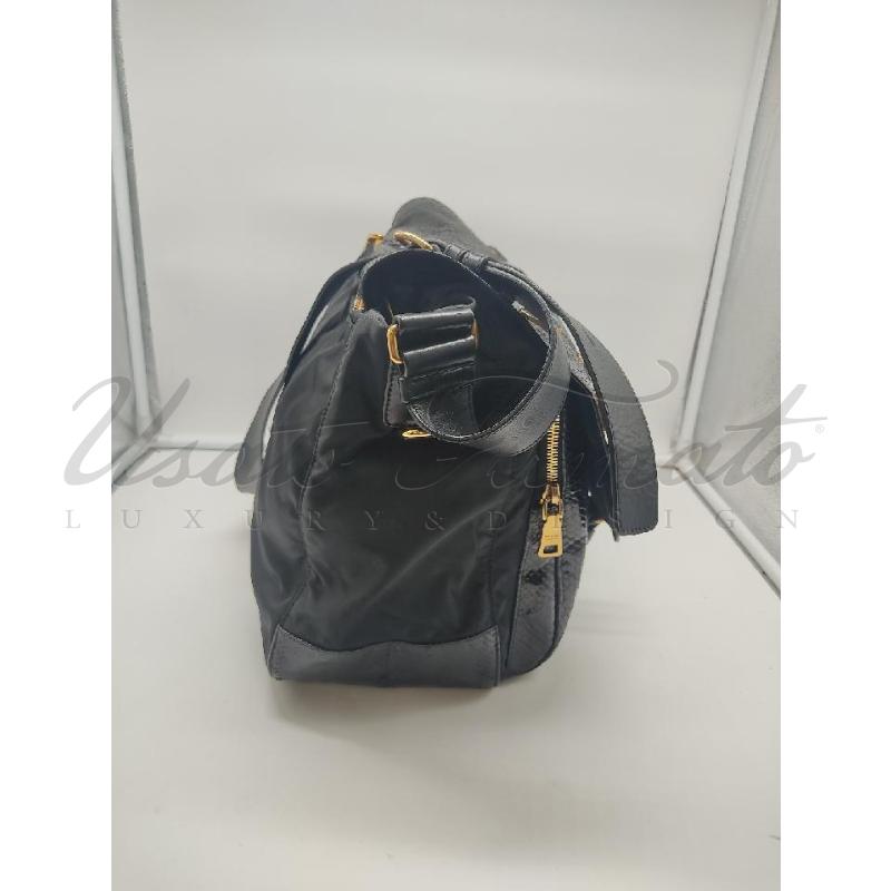 BORSA DONNA PRADA PELLE NERA  STRASS COD 7 | Mercatino dell'Usato Roma parioli 2