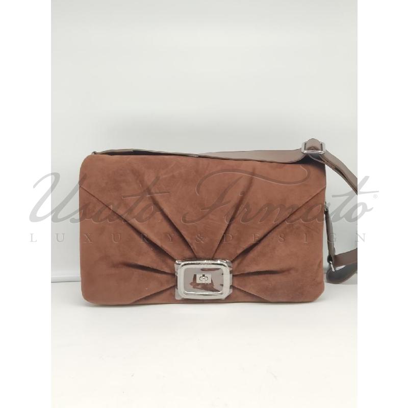 BORSA DONNA ROGER VIVIER PILGRIM MARRONE  | Mercatino dell'Usato Roma parioli 1