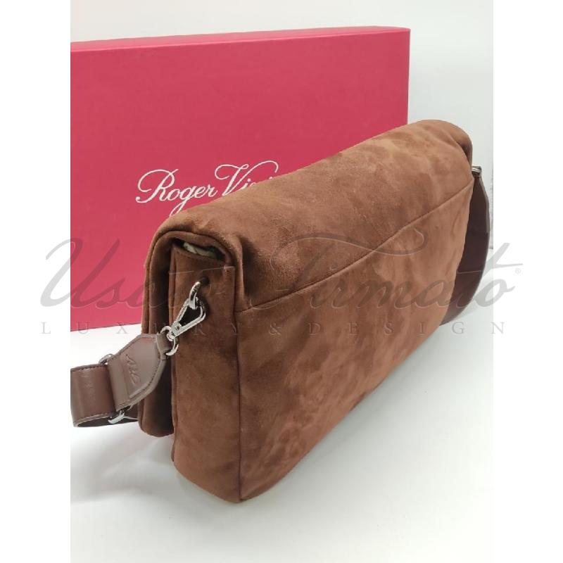 BORSA DONNA ROGER VIVIER PILGRIM MARRONE  | Mercatino dell'Usato Roma parioli 3