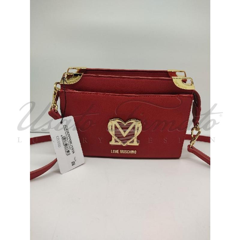 BORSA DONNA ROSSA LOVE MOSCHINO+DOPPIA TRACOLLINA | Mercatino dell'Usato Roma parioli 1