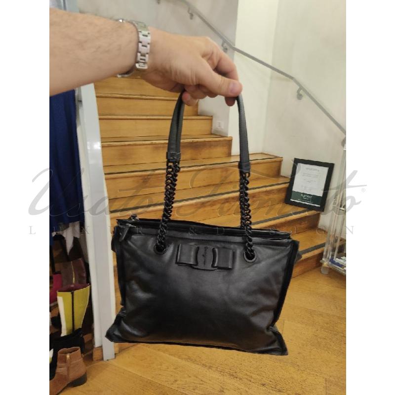 BORSA DONNA SALVATORE FERRAGAMO PELLE NERA  | Mercatino dell'Usato Roma parioli 5