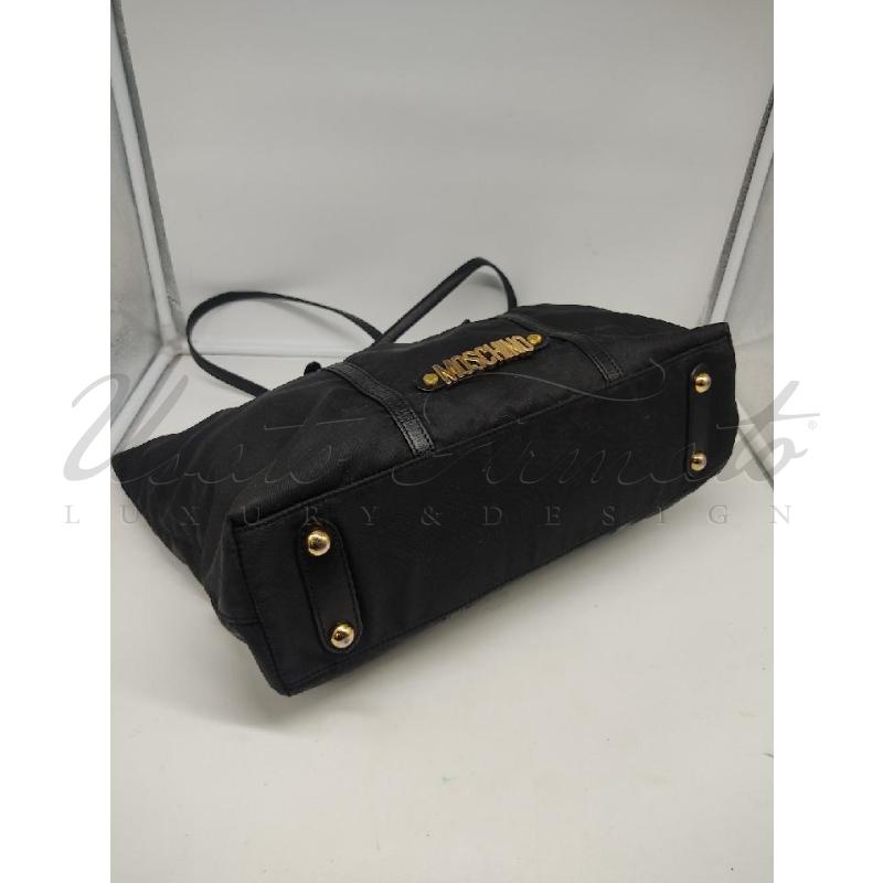 BORSA DONNA SHOPPER MOSCHINO NERA NYLON PELLE | Mercatino dell'Usato Roma parioli 2