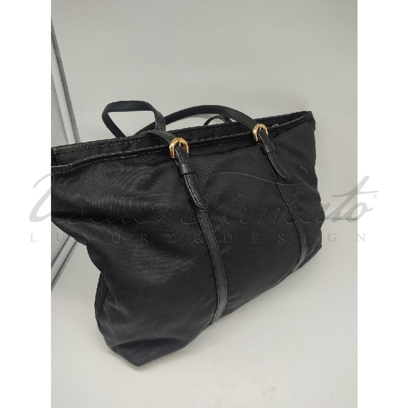 BORSA DONNA SHOPPER MOSCHINO NERA NYLON PELLE | Mercatino dell'Usato Roma parioli 3