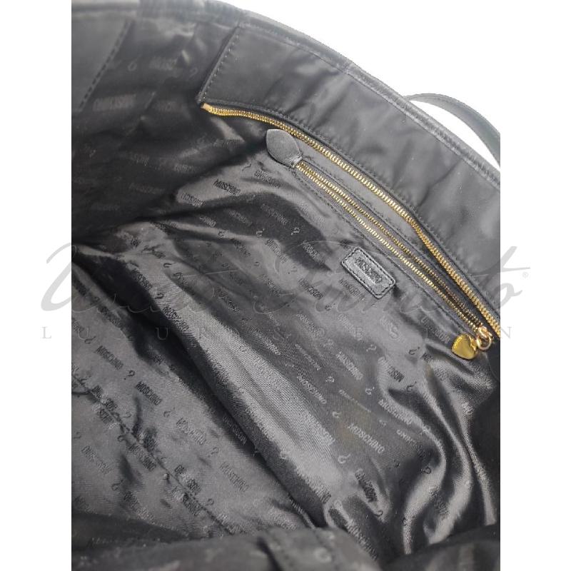 BORSA DONNA SHOPPER MOSCHINO NERA NYLON PELLE | Mercatino dell'Usato Roma parioli 4