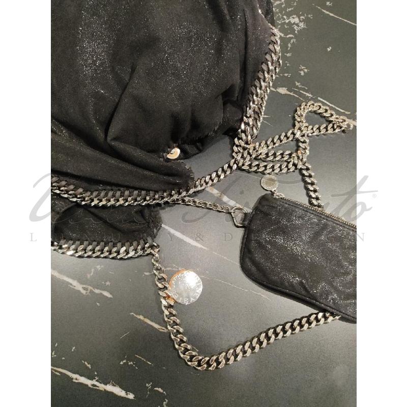 BORSA DONNA STELLA MC CARTNEY FALABELLA NERA  | Mercatino dell'Usato Roma parioli 3