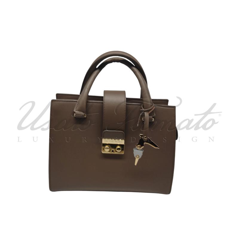 BORSA DONNA TRUSSARDI BEIGE LOGO | Mercatino dell'Usato Roma parioli 1