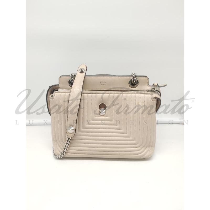 BORSA FENDI DOTCOM BEIGE SILVER TRACOLLA SPALLA   | Mercatino dell'Usato Roma parioli 2