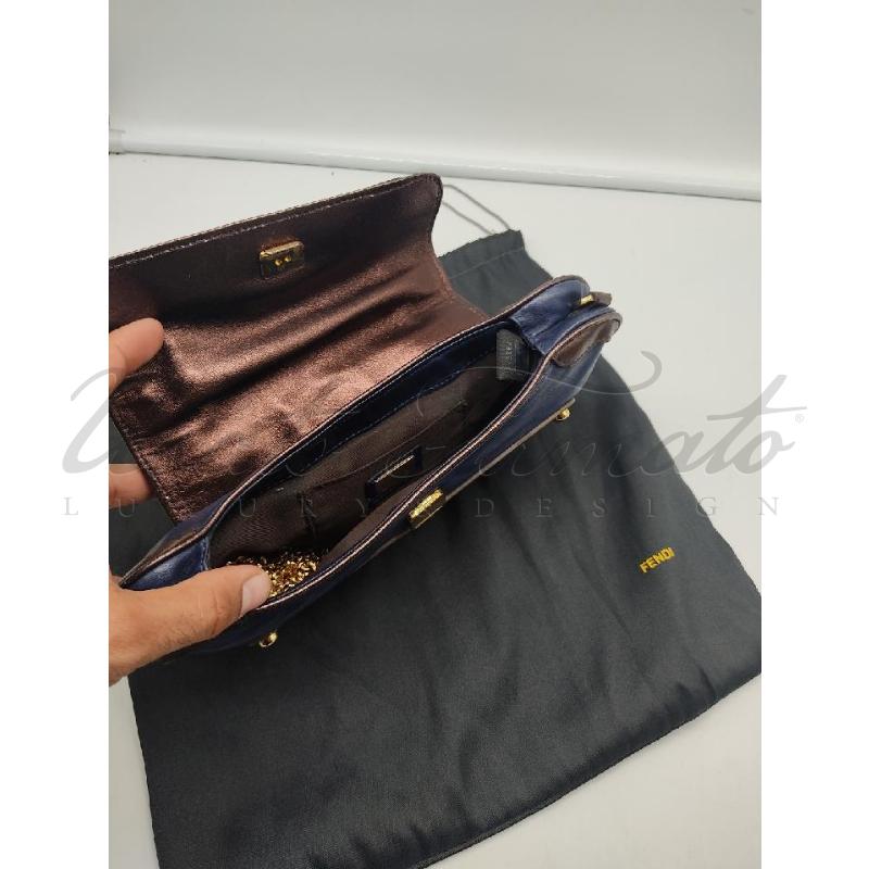 BORSA FENDI FF BLU SPECCHIO 782971 | Mercatino dell'Usato Roma parioli 3