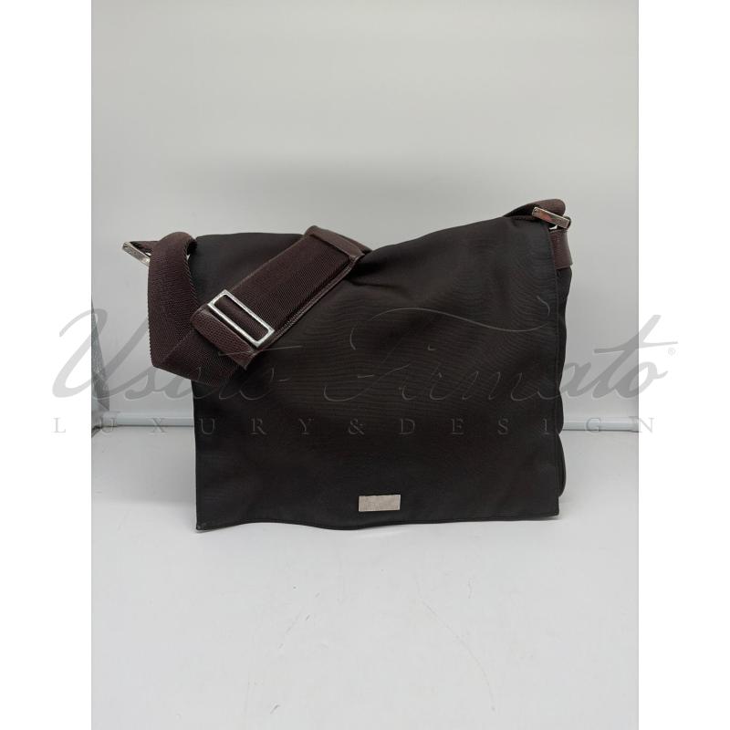 BORSA GUCCI A TRACOLL MARRONE TELA 1462364276 | Mercatino dell'Usato Roma parioli 1