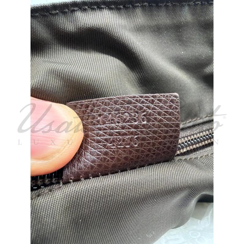 BORSA GUCCI A TRACOLL MARRONE TELA 1462364276 | Mercatino dell'Usato Roma parioli 3