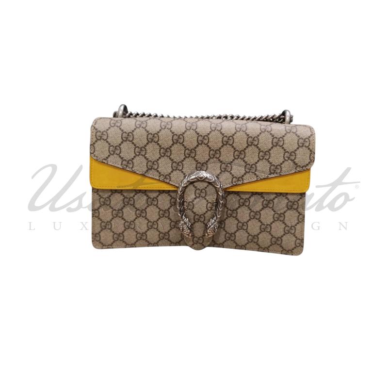 BORSA GUCCI DIONYSUS GG SUEDE GIALLO 400249302752 | Mercatino dell'Usato Roma parioli 1
