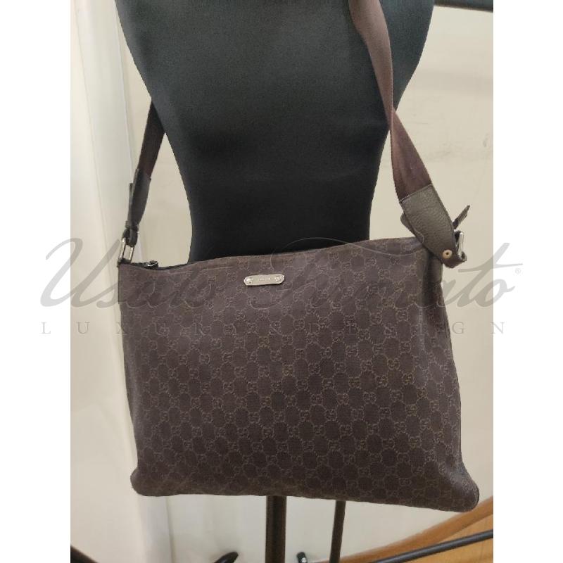 BORSA GUCCI GG MARRONE TELA DA RIV. 190628002404 | Mercatino dell'Usato Roma parioli 5