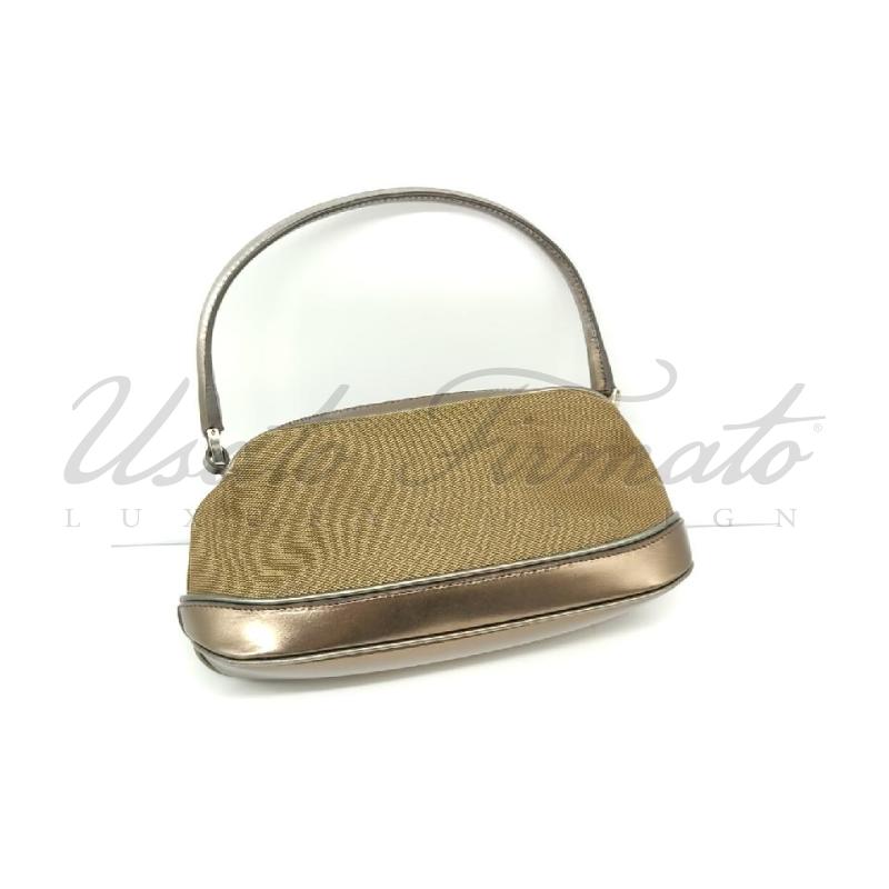 BORSA GUCCI ORO TELA PROFILO PELLE 03911330203569 | Mercatino dell'Usato Roma parioli 2